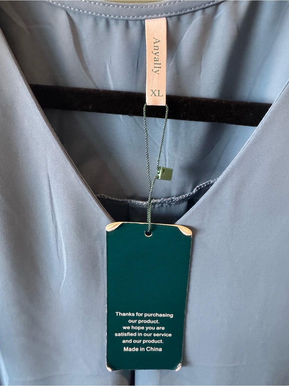 NWT. Light Blue V-Neck Flutter Sleeve Women’s Top - Picture 5 of 5